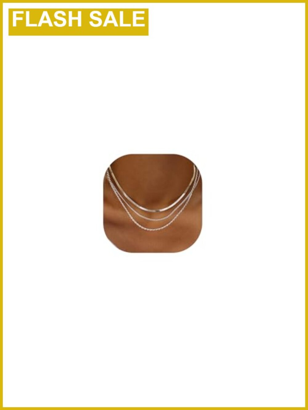 14K Gold Plated & Silver Plated Copper 3-Piece Chain Necklace Set